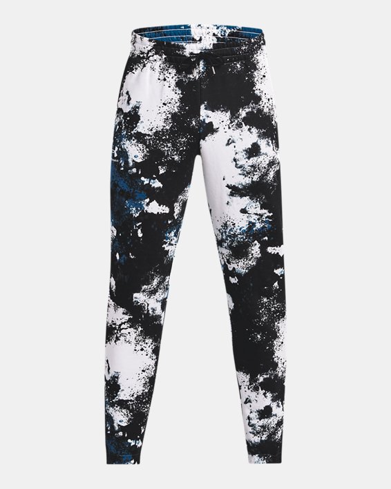 Men's UA Essential Fleece Paint Joggers in White image number 4